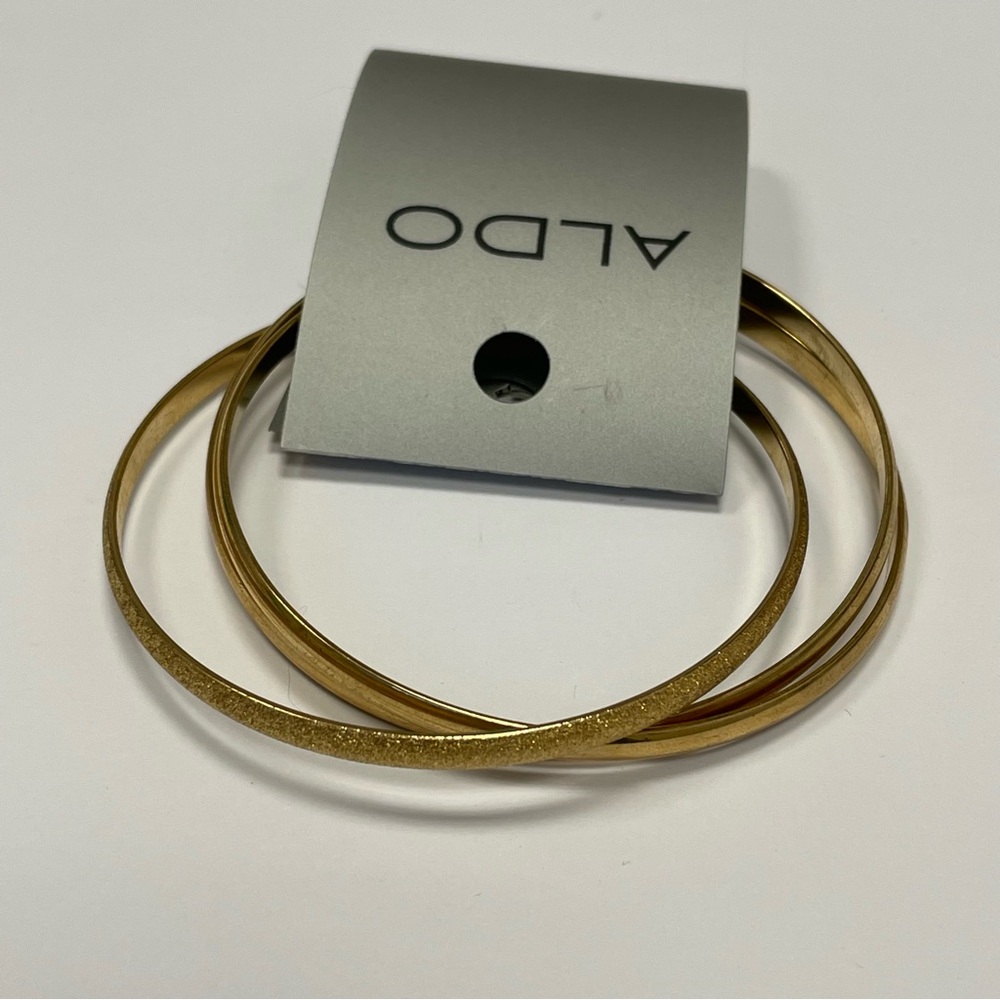 NWT Set of Three ALDO Gold Bangle Bracelets